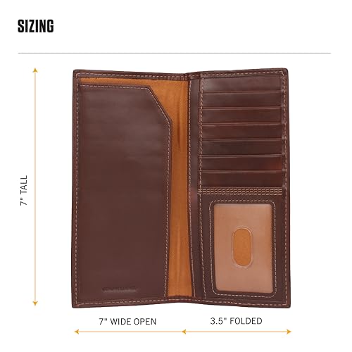 Image of Carhartt Men's Leather Triple Stitch Wallet, Durable Full-Grain Leather Bifold, Trifold & Rodeo Styles, Gifts for Men