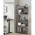 VASAGLE 5-Tier Bookshelf, Book Shelf, Industrial Bookcase, with Steel Frame, for Living Room, Home Office, Bedroom, 9.4 x 24.4 x 65 Inches, Charcoal Gray and Black ULLS025B04 - Image 2