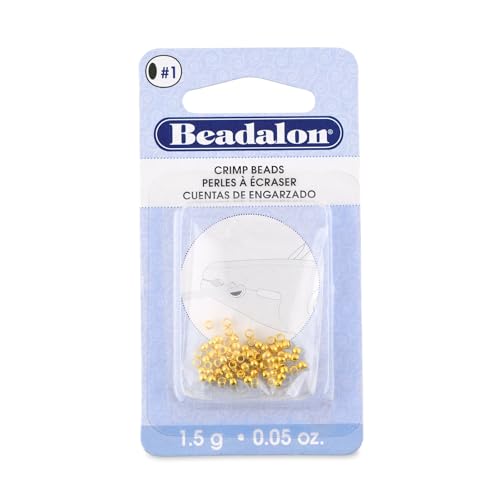 Beadalon Jewelry Making Crimp Beads - Size #1 100 pc - Gold Color