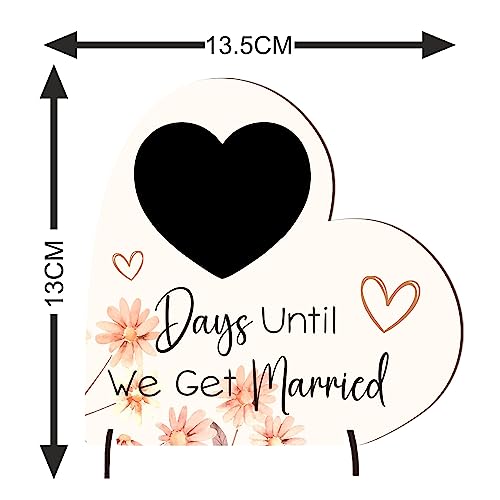 Pixie's Gifts Wedding Countdown Heart Plaque on Stands, Chalkboard Style, Rustic Wedding Decor - Image 3