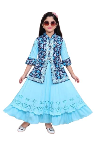 Image of Long Floral Kid Girls Dress| Comfortable, Breathable, Lightweight, Skin Friendly|SL 239