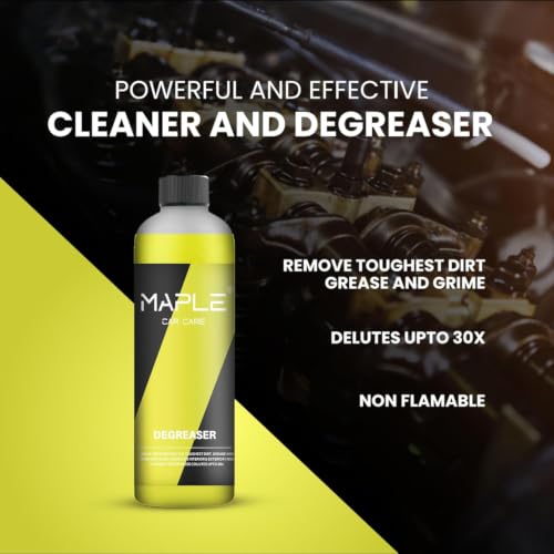 Image of Maple Car Care Degreaser 1 Litre | Heavy-Duty Multi-Surface Cleaner for Engine, Tyres, Wheels & Interior | Removes Grease, Dirt & Grime | Degreaser for Car & Bike Engines