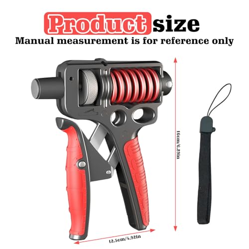 Nizirioo 1 x handtrainer onderarmtrainer instelbare weerstand 5-165 kg met stoffen riem en antislip handgreep voor vingerrestauratie - Afbeelding 3
