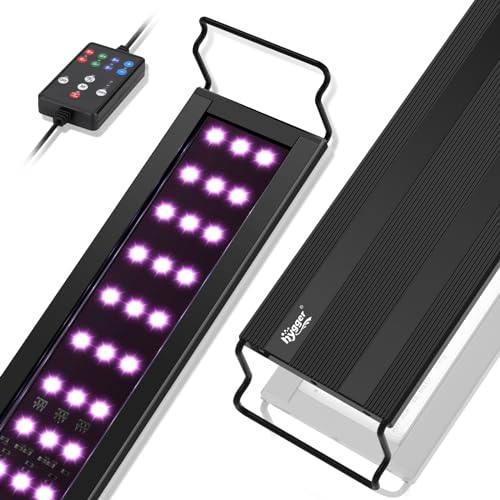 Image of hygger LED Aquarium Light, 36W Full Spectrum Fish Tank Light with Multi-Color Timer DIY Mode 24 /7 Natural Mode Adjustable Brightness, Aquarium Plant Light with Extendable Brackets for 36~41IN Tank