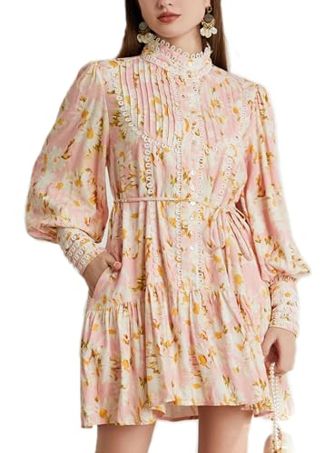 Image of Ruffle Sleeve Tunic Midi Dress Flowy Shift Sundress Sweet Babydoll Button Down Swing Skirt