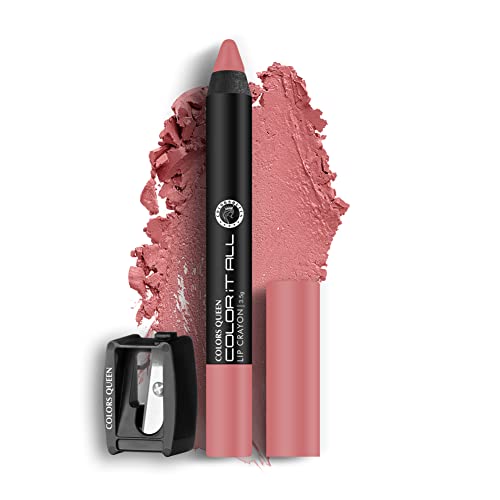 Image of Colors Queen Color It All Non Transfer Lip Crayon Lipstick | Long Lasting Matte Lipstick Combo Pack (Confident, Love, Nude Bomb, 10.5g)