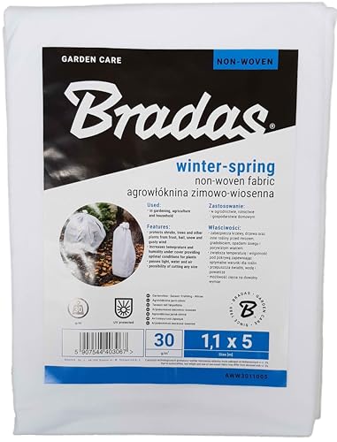 Cost Wise Outdoor garden plant fleece,frost protection snow blanket rain shield wind break 30gsm heavy duty cover up shelter pest cover REUSABLE & WASHABLE (1.1m x 5m)