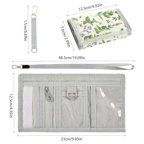 ALAZA Kids Wallets for Boys Girls Toddler Trifold Wallet Children Small Herbal Herbaceous with Zipper Coin Pocket3