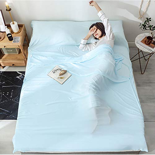 YB&GQ Portable Smooth Travel Sheet,Lightweight Breathable Sleeping Bag Liner Stuff Sack for Every