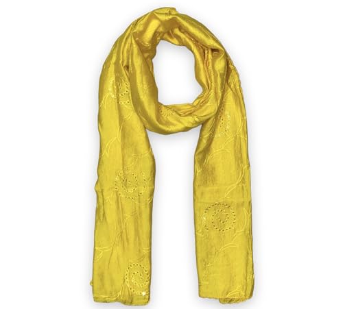 Image of LKC WOMEN'S SEQUENCE EMBROIDERED SELFDESIGN SOFT COTTON CHANDERI DUPATTA