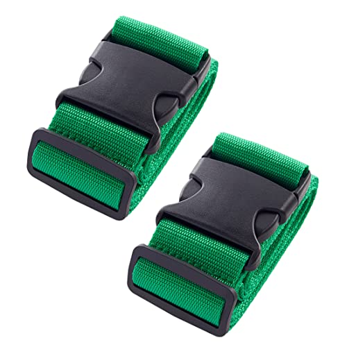 Image of 2pcs 74″x2″Luggage Straps for Suitcases,Adjustable Suitcase Straps and Heavy Duty Strap Buckle Packing Straps Travel Accessories, Green