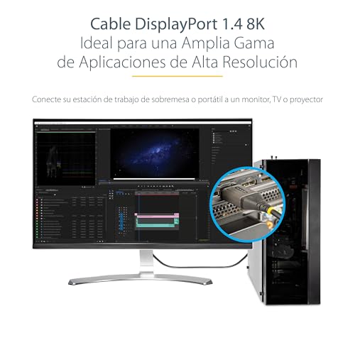 Cable DisplayPort 1.4 de 3 metros HDR10 macho a macho para pantalla 8K 60Hz 6