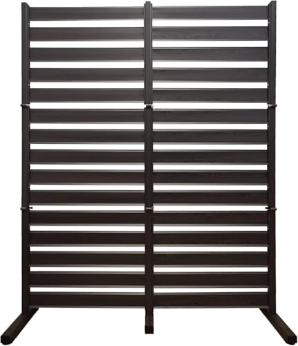 オレフェンス アルミ たためる 幅 120× 高さ 150 (木目調 ダークブラウン) 目隠し ラティス DIY