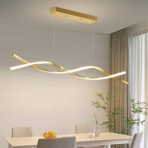 Suspension de cuisine dorée 120 cm : finissez-en avec l'éclairage agressif grâce au LED modulable