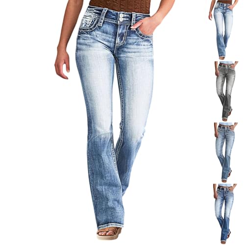 Bootcut Jeans for Women Low Rise Vintage Distressed Jeans 90S Fla...
