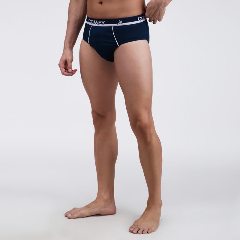 Image of Amul Comfy Men's Solid Cotton Briefs with Soft Waistband (Color Airforce)