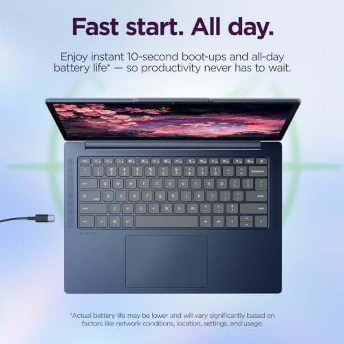 Image of Lenovo Chromebook, 14 inch WUXGA IPS Laptop, MediaTek Kompanio 540, ChromeOS