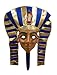 Nicky Bigs Novelties Pharaoh Mask Latex Over‑Head Egyptian King Tut Headdress in Gold & Blue with Detachable Cloth Headpiece One Size Adults Halloween & Cosplay