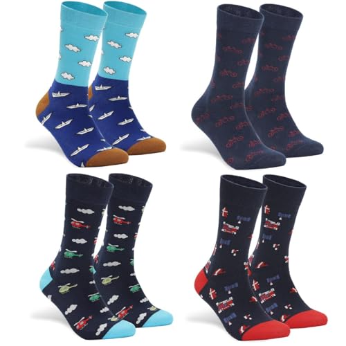 DIVER SOCKS 4 Pares de Calcetines hombre divertidos-Calcetines de dibujos con estampados graciosos como regalos originales para hombres-talla 40-46