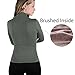 Winter Warm Brushed Fleece Long Sleeve Turtleneck Mock Neck Top Shirt (Grey)