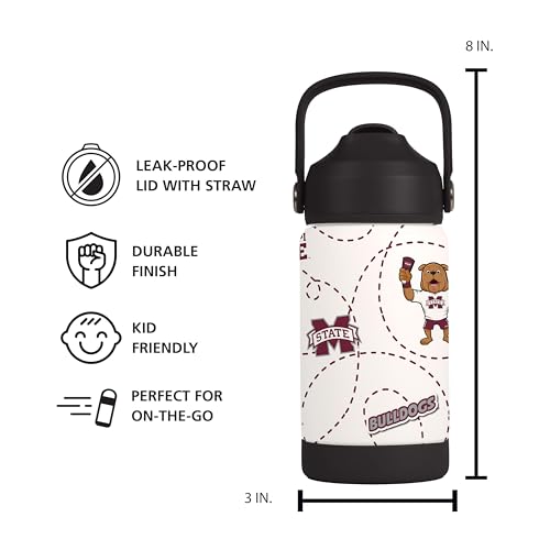 Image of Logo Brands NCAA Mascot Stainless-Steel Kids Bottle -Soft Silicone Mouthpiece, Easy To Carry, Kid-Friendly Design- Great For School & On-The-Go
