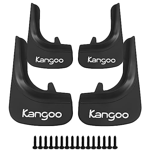 Cross Auto Accessories-Guardabarros de Goma Delanteros y Traseros Compatible con Renault Kangoo Protectores de Salpicaduras de Neumáticos, Guardias para las Ruedas 4 PCS