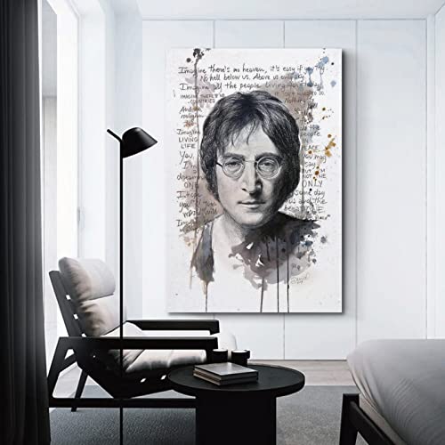Frases De John Lennon Poster décoratif sur toile pour chambre à coucher 30 x 45 cm - Les Beatles, Paul McCartney, John Lennon, RIngo Starr, George Harrison Frases De John Lennon Poster décoratif sur toile pour chambre à coucher 30 x 45 cm – Image 4