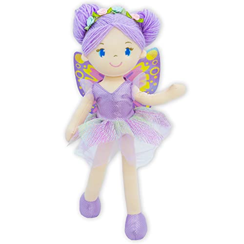 June Garden 16' Enchanted Garden Fairy Doll Yaritza - Plush Stuffed Soft Doll Girl Gift - Purple Outfit and Wings