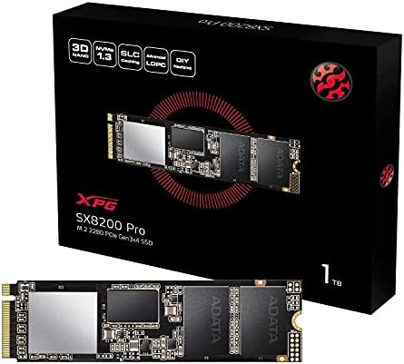 ADATA XPG SX8200 Pro 1TB 3D NAND NVMe Gen3x4 PCIe M.2 2280 Solid State Drive R/W 3500/3000MB/s SSD (ASX8200PNP-1TT-C)