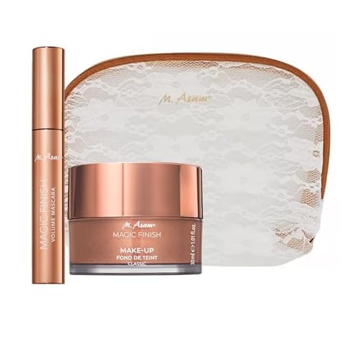 M. Asam MAGIC FINISH gift set with XXL Make-up Mousse (1.69 Fl Oz) 4in1 Primer, Foundation, Concealer & Powder + Mascara (0.33 Fl Oz) for XXL volume & intense color with exclusive cosmetic bag (1pc.)