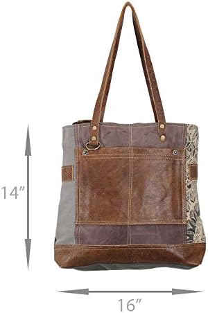 Side Floral Print Canvas Tote Bag - Image 5
