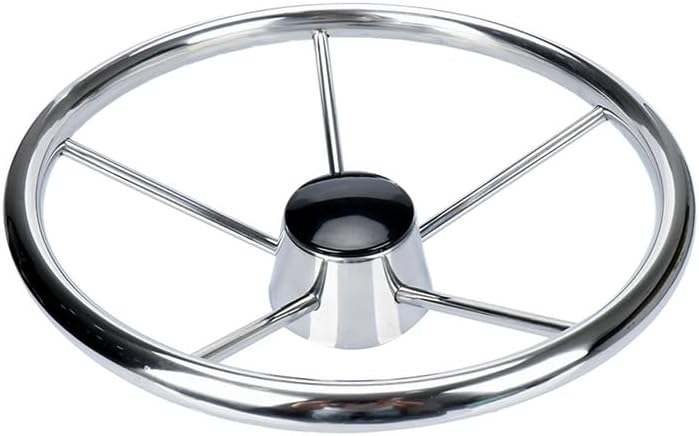 Stainless Steel Boat Accessories Steering Wheel 5 Spoke Marine Yacht Steering Wheel 13.5 Inch For Marine Yacht