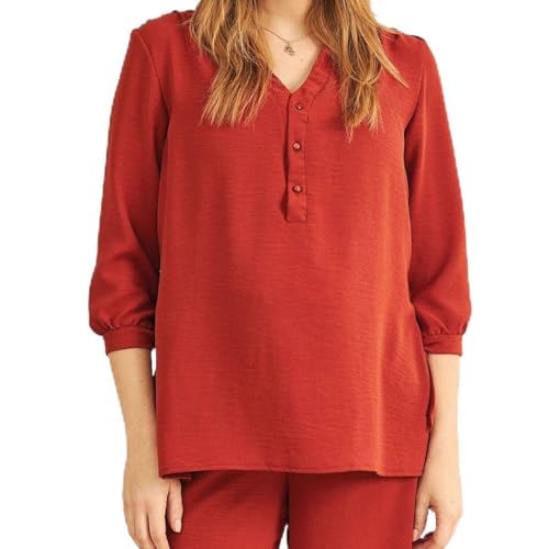 BLUSA COM BOTOES AMAMENTACAO 0505 - MARROM G