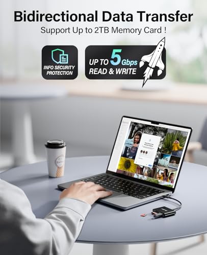 image for Hicober USB C to SD Card Reader, Micro SD Memory Card Reader, Type C t