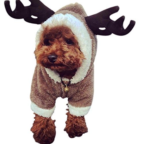 Amazon | Kingsie ペット服 犬 服 トナカイ コスチューム 変装