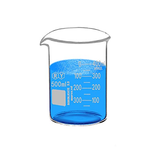 Glass Beakers 500ml Borosilicate Graduated Measuring Low Form Beaker