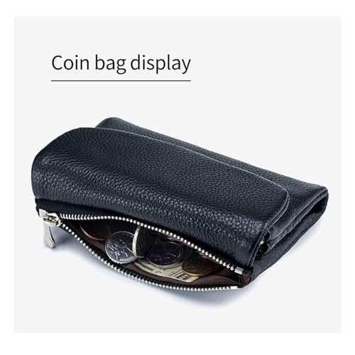 Unisex Pebble Real Leather Wallet, Dual Zipper Coin Purse, Ultra Thin Clutch Purses for Women, Multicolor, for Men & Women (Red1)2