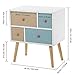 Lifewit Nightstand with 4 Fabric Drawers, Bedroom Side Table Bedside Table, Easy to Assemble, Sturdy and Durable, Small and Cute, White, 18.9 x 11.8 x 21.7 in