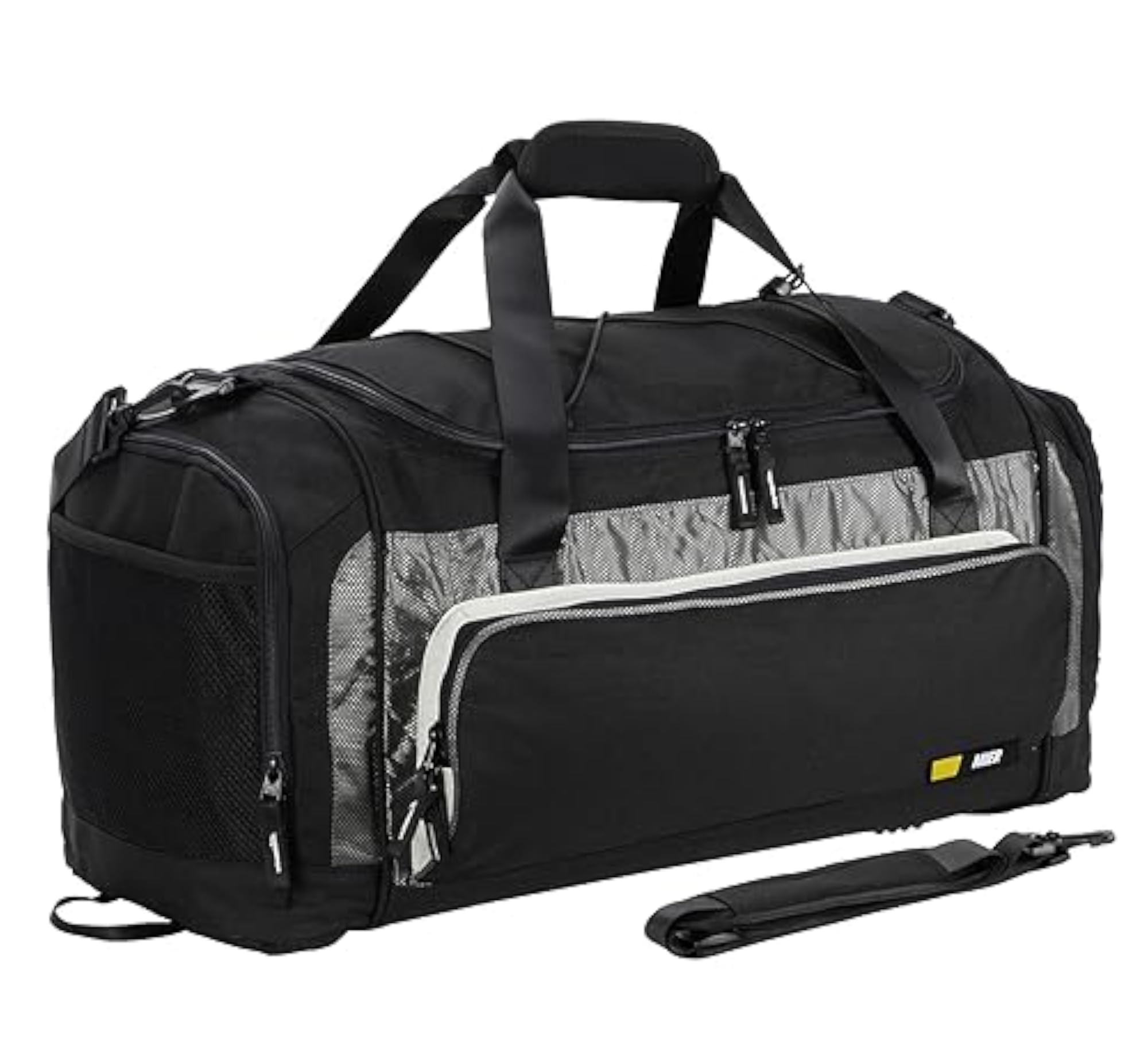Large Duffel Bag Men's Gym Bag with Shoe Compartment 60L Black