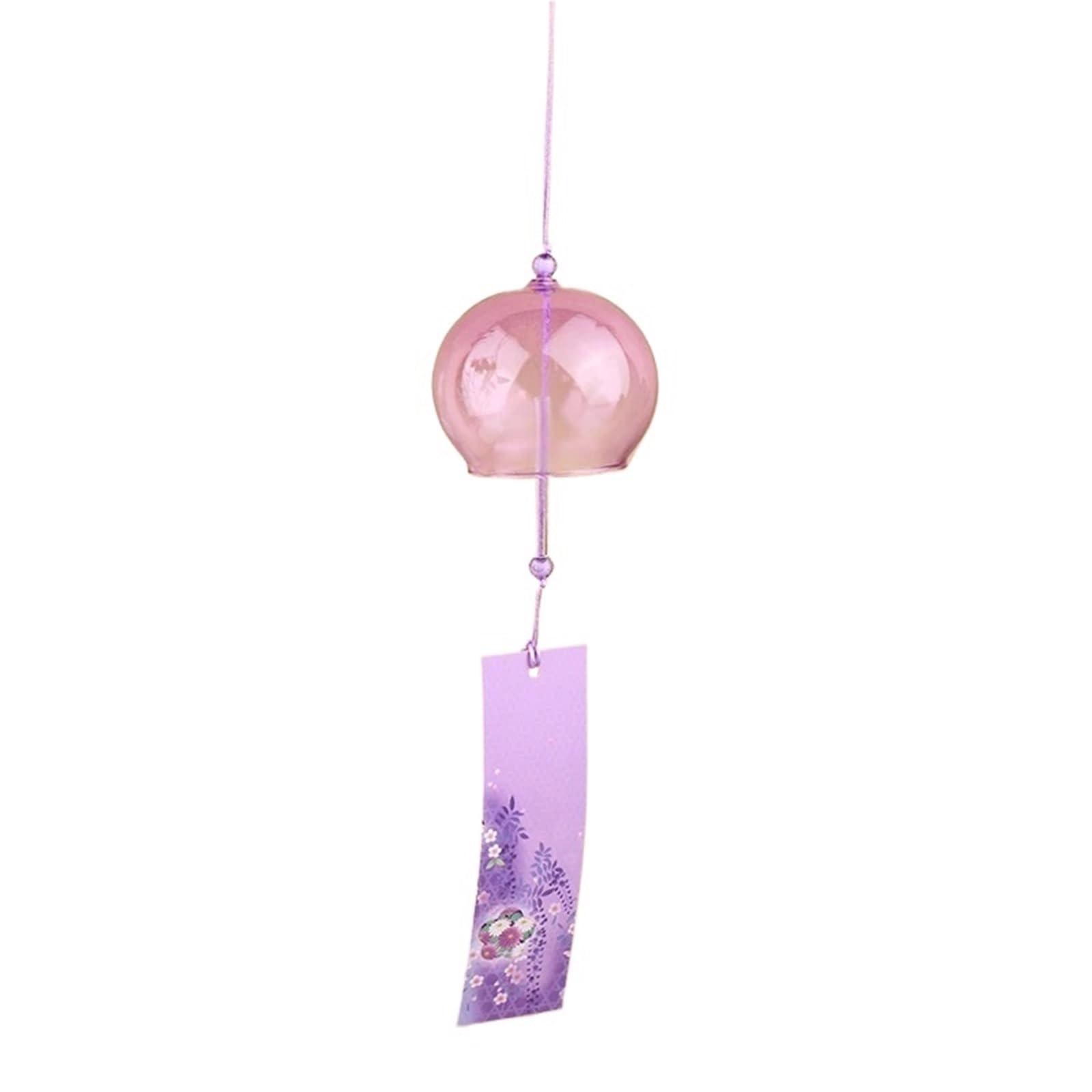 Wind Chime 1Pc Wind Bells Handmade Glass Chime Home Decors Chimes(Purple)