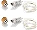 Price comparison product image Auraglow Rechargeable USB Bottle Cork Wire Fairy String Light with 15 LEDs (2 Pack)