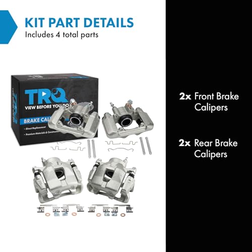 Image of TRQ Front and Rear Brake Caliper Set Caliper Brackets Hardware Compatible with 00-02 Toyota Celica GTS 03-05 Toyota Celica
