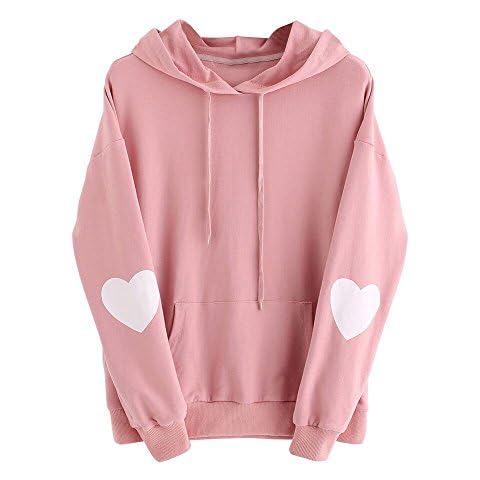 Linkay Pullover Hoodie Women Ladies Autumn Winter Long Sleeve Heart Jumper Crowl Neck Lightweight Sweatshirt Hooded Outerwear Jacket Coat Tops Fashion 2018 Pink Cover