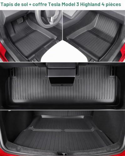 Tapis Tesla Model 3 imperméables GAFAT accessoires protection coffre sol - 6