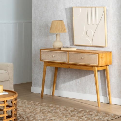 Aparador GEREL Natural Madera de Abeto Madera MDF Fibra Natural 115 x 37 x 80 cm - Marca: BigBuy Home - EAN: 8445146113054
