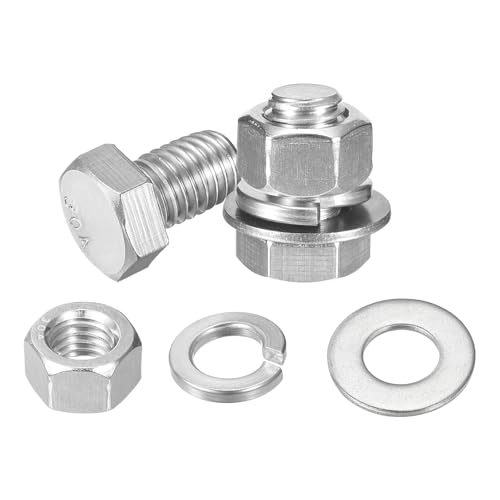 Tornillos de cabeza hexagonal 1/2-13 x 3/4 en acero inoxidable 304 con tuercas y arandelas