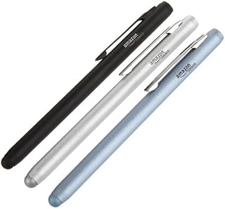 Amazon Basics 3-Pack Executive Stylus for Touchscreen Devices (Black/Silver/Blue)