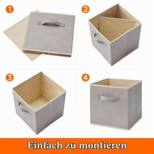 Lifewit Aufbewahrungsbox, 10 Stück, Hellgrau, 26,5 x 26,5 x 28 cm, 20 L – Ansicht 4