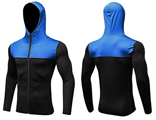 Men's Quick-Dry Hoodies Running Sweatshirt Slim Fit Zip Up Fitness Gym T Shirts2