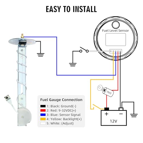 Fuel Sending Unit 240-33 ohms with Float, Marine Fuel Sending Unit and Float for Boat Fuel Tank Sending Unit Fuel Water Sending Unit Replacement Fuel Sender for Boat Car Truck
